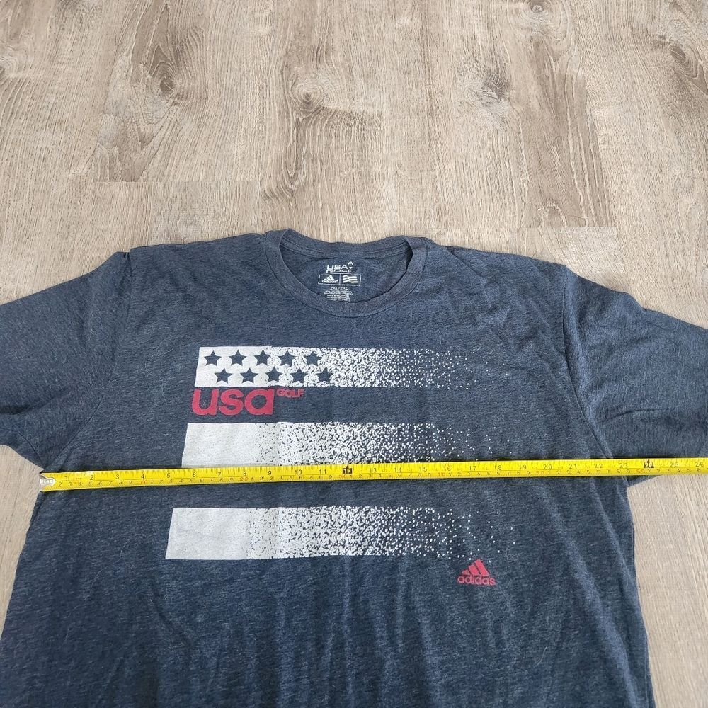 Adidas USA Golf Men's 2XL XXL‎ T-Shirt Flag Logo Short Sleeve Blue Tee Casual - Picture 7 of 8